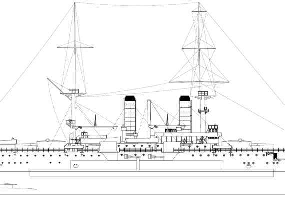 Корабль IJN Tango [ex Россия Poltava Battleship] (1907) - чертежи, габариты, рисунки